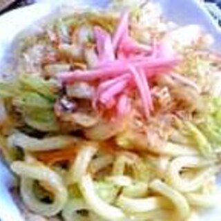 本つゆで簡単焼きうどん♪